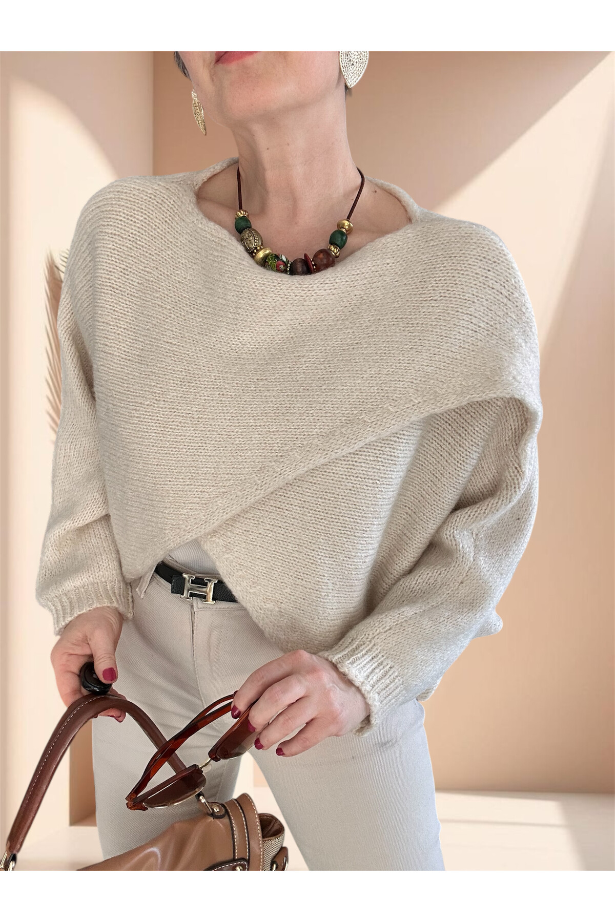 Lasso Tasarım Çapraz Triko Taş