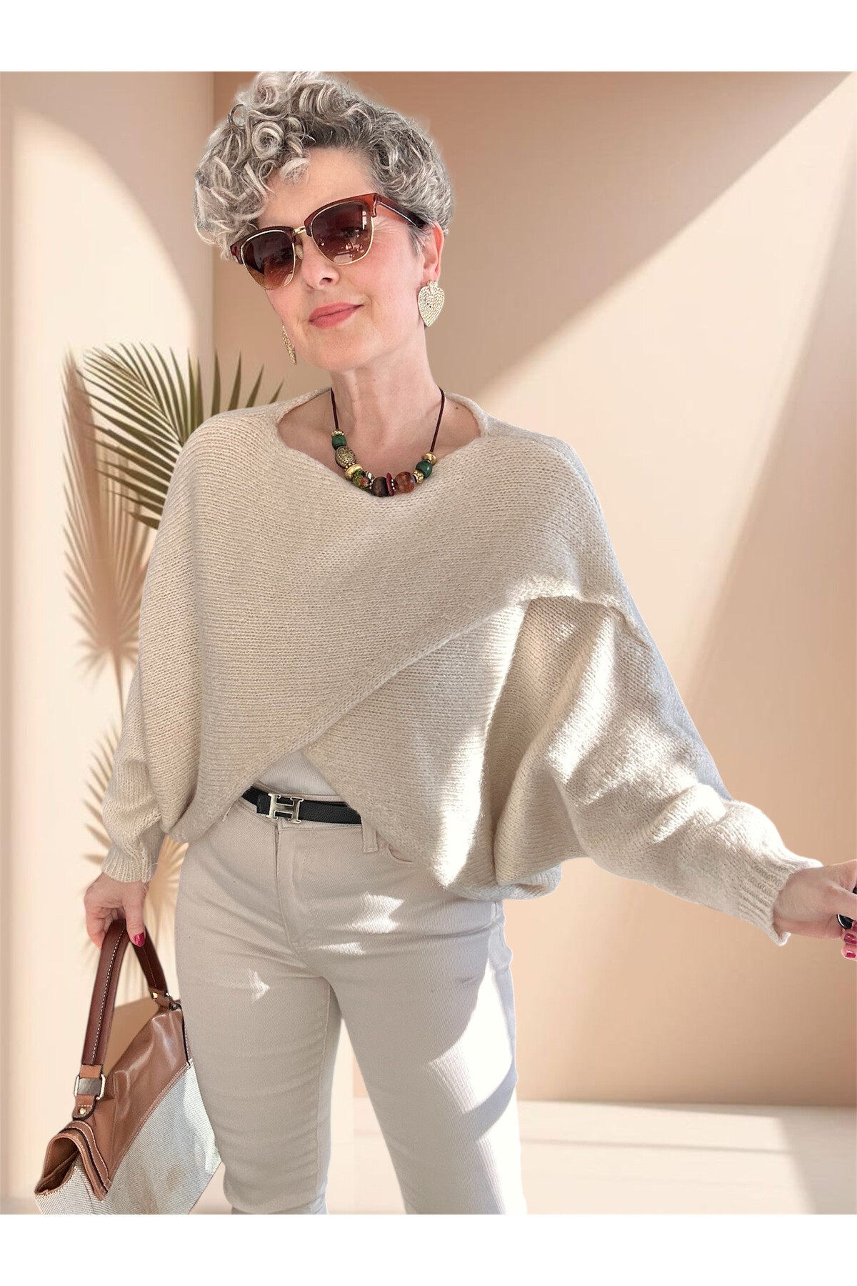 Lasso Tasarım Çapraz Triko Taş