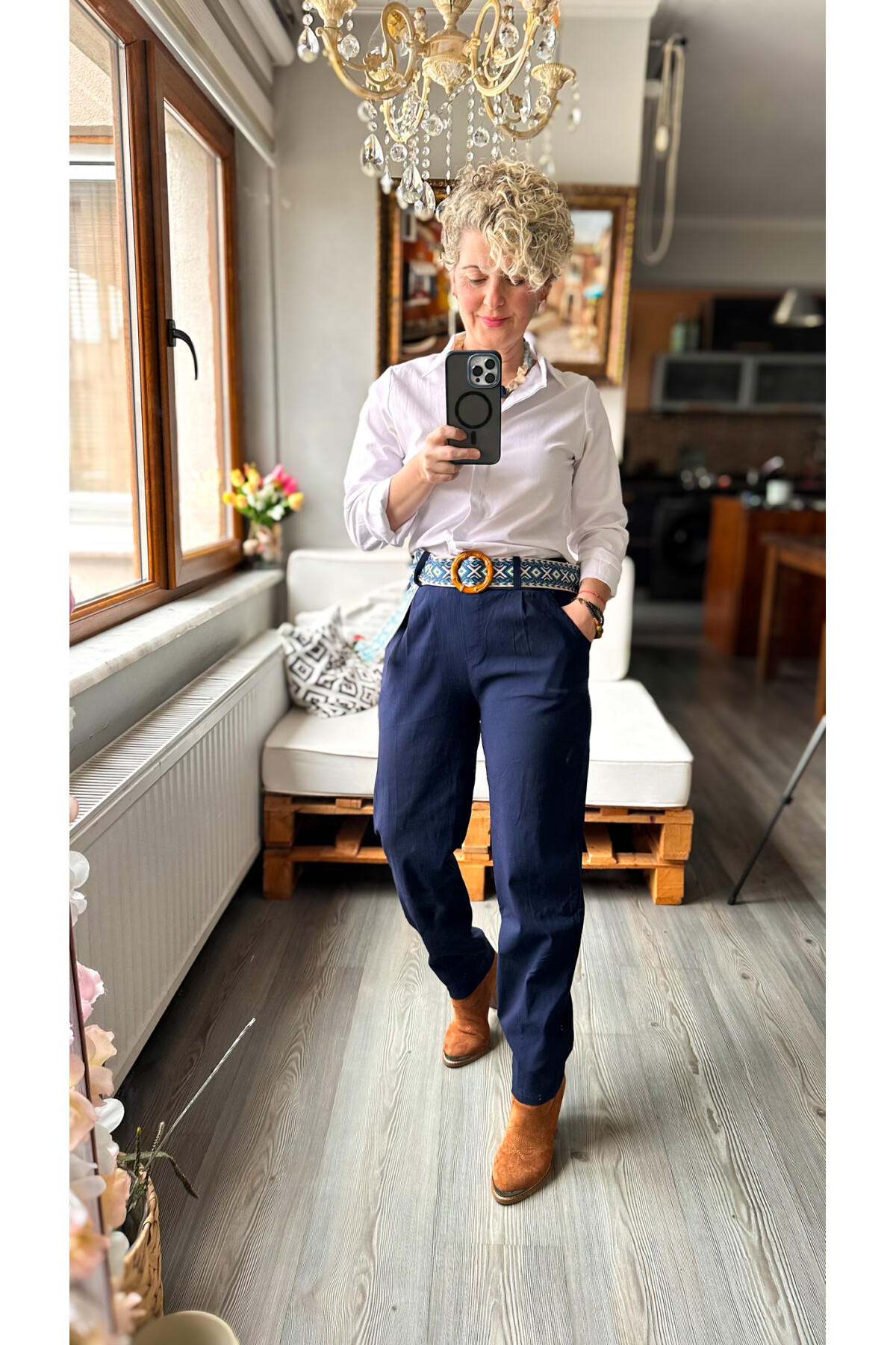 Livros İtalyan Kemer Detay Pantolon Lacivert