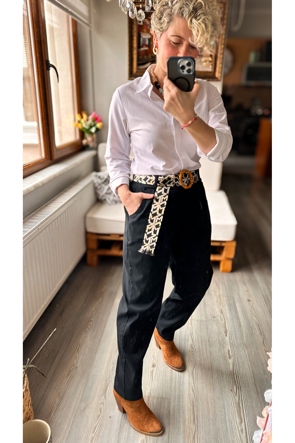 Livros İtalyan Kemer Detay Pantolon Siyah