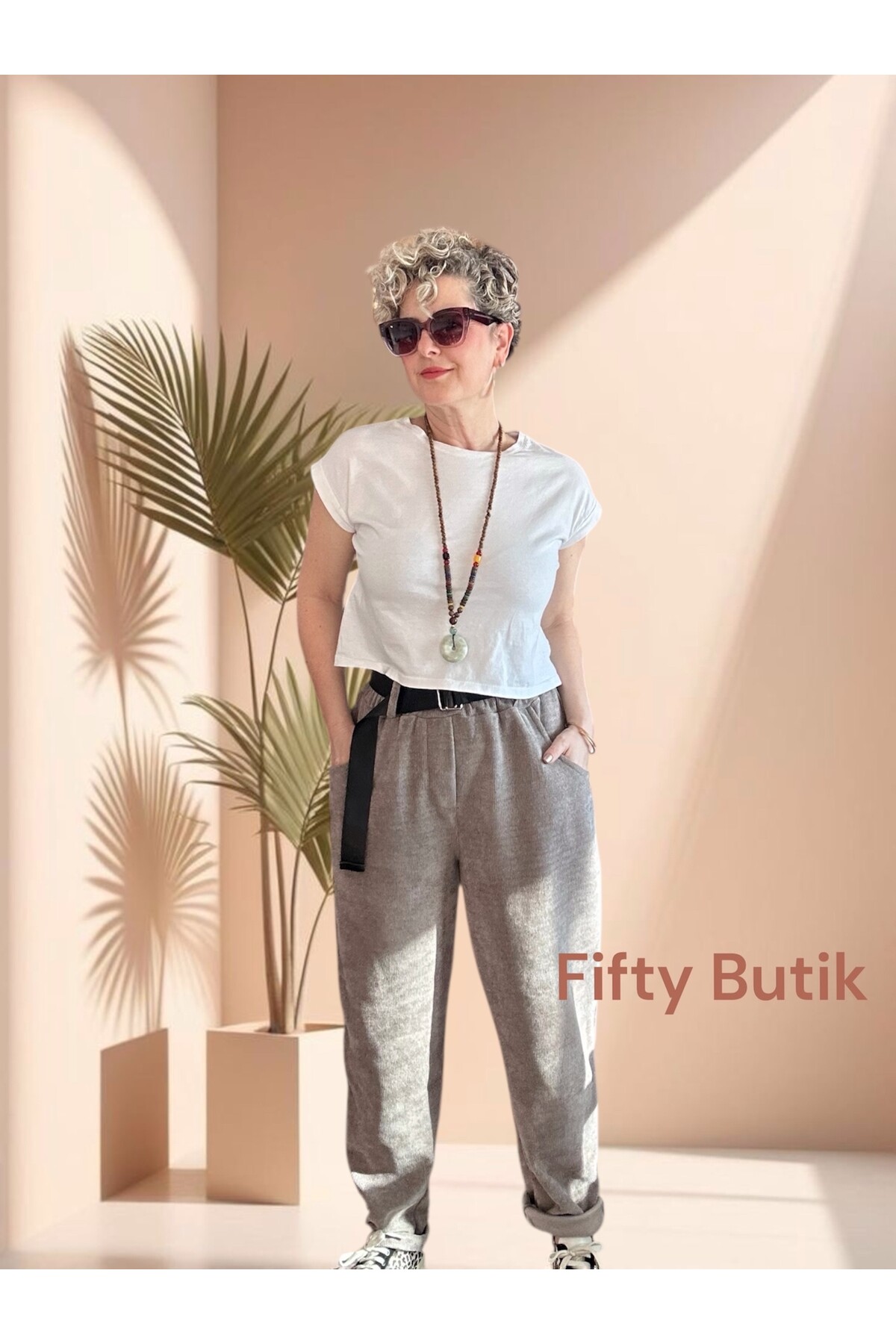 Luppo İtalyan Şönil Kemerli Havuç Pantolon Fango