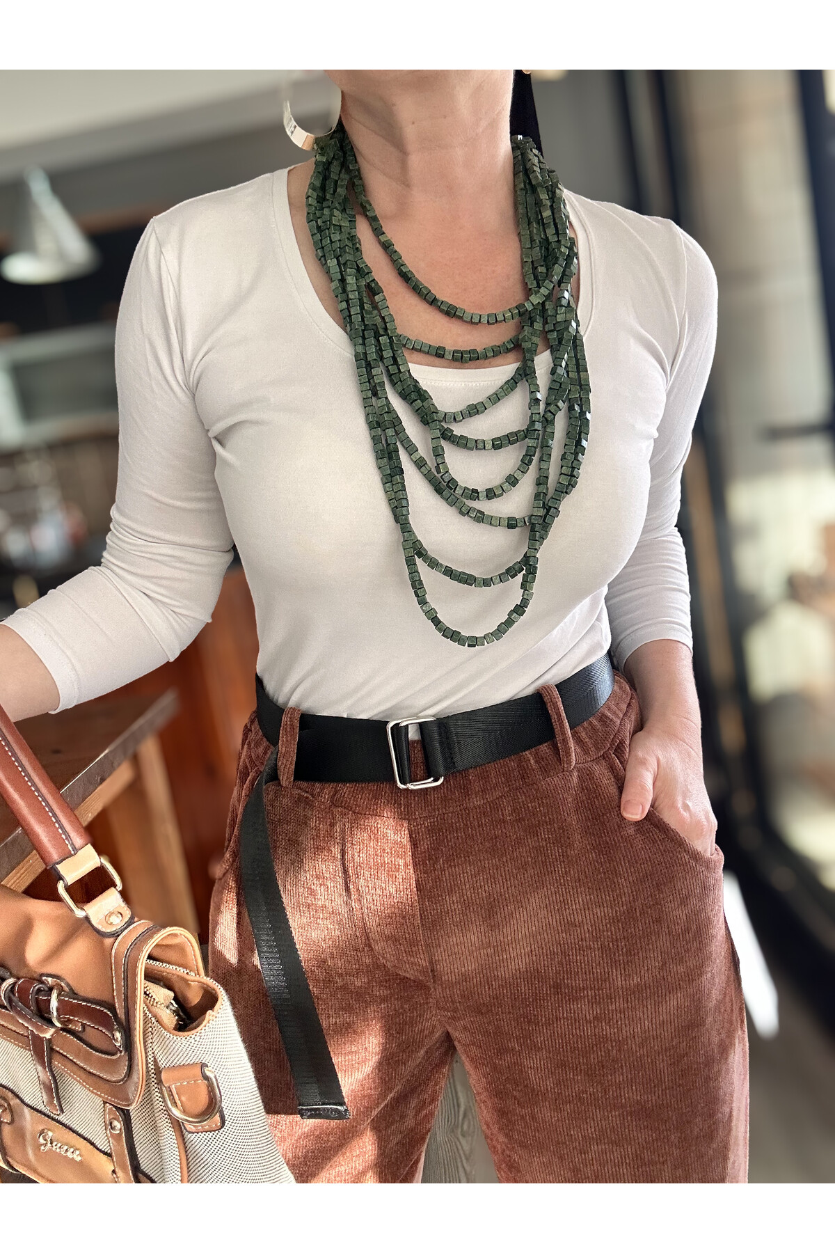 Luppo İtalyan Şönil Kemerli Havuç Pantolon Kahve