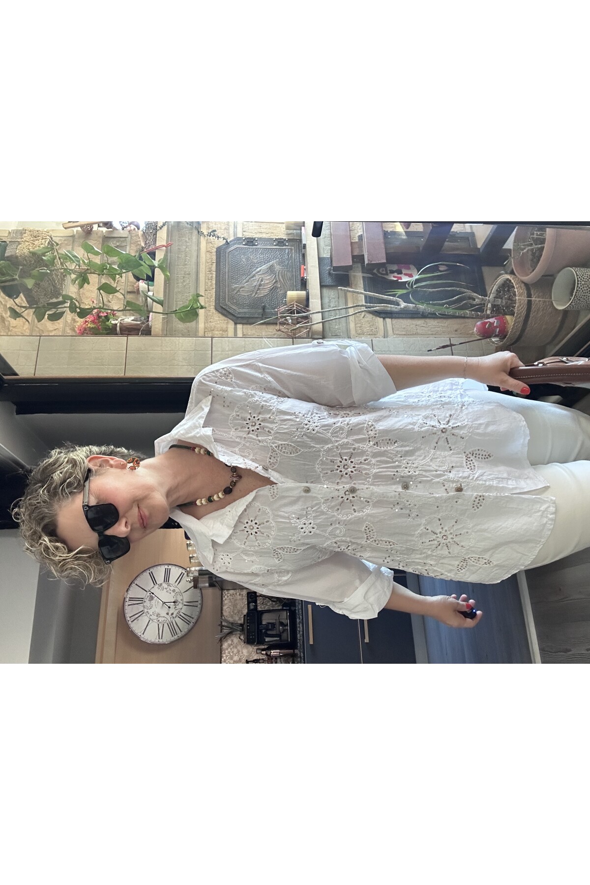 Melly İtalyan Fisto Pul Detay Gömlek Beyaz