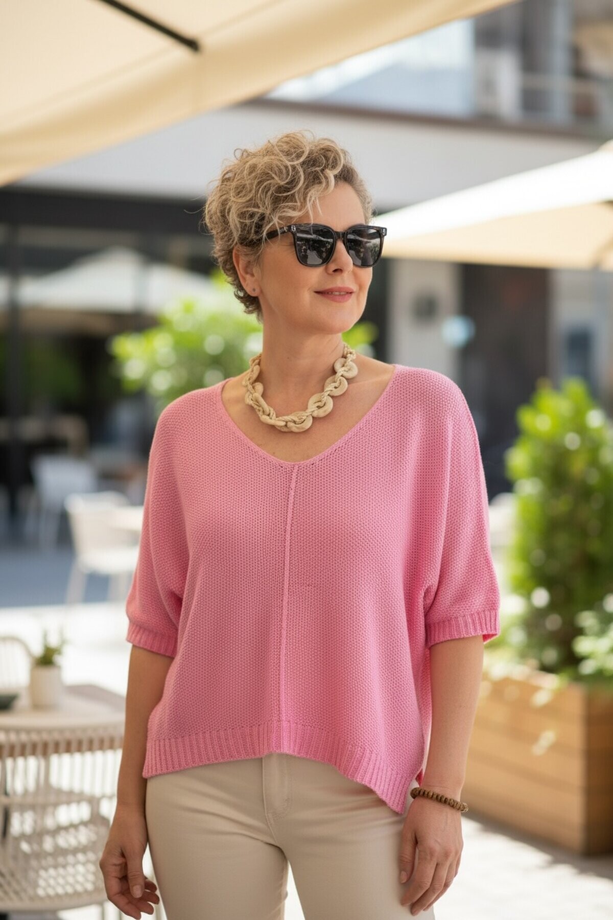 Miatta Tasarım Merserize Bluz Pembe