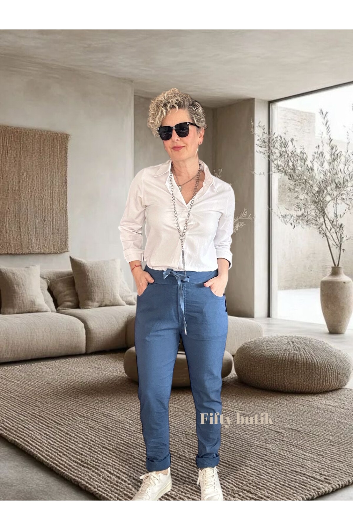 Nino İtalyan Sihirli Pantolon İndigo Mavi