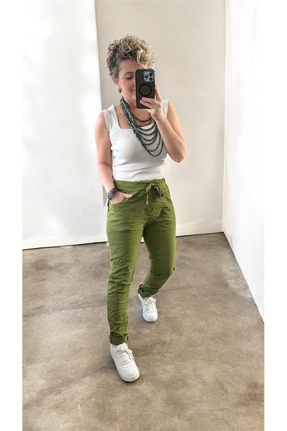 Nino İtalyan Sihirli Pantolon Yağ Yeşil