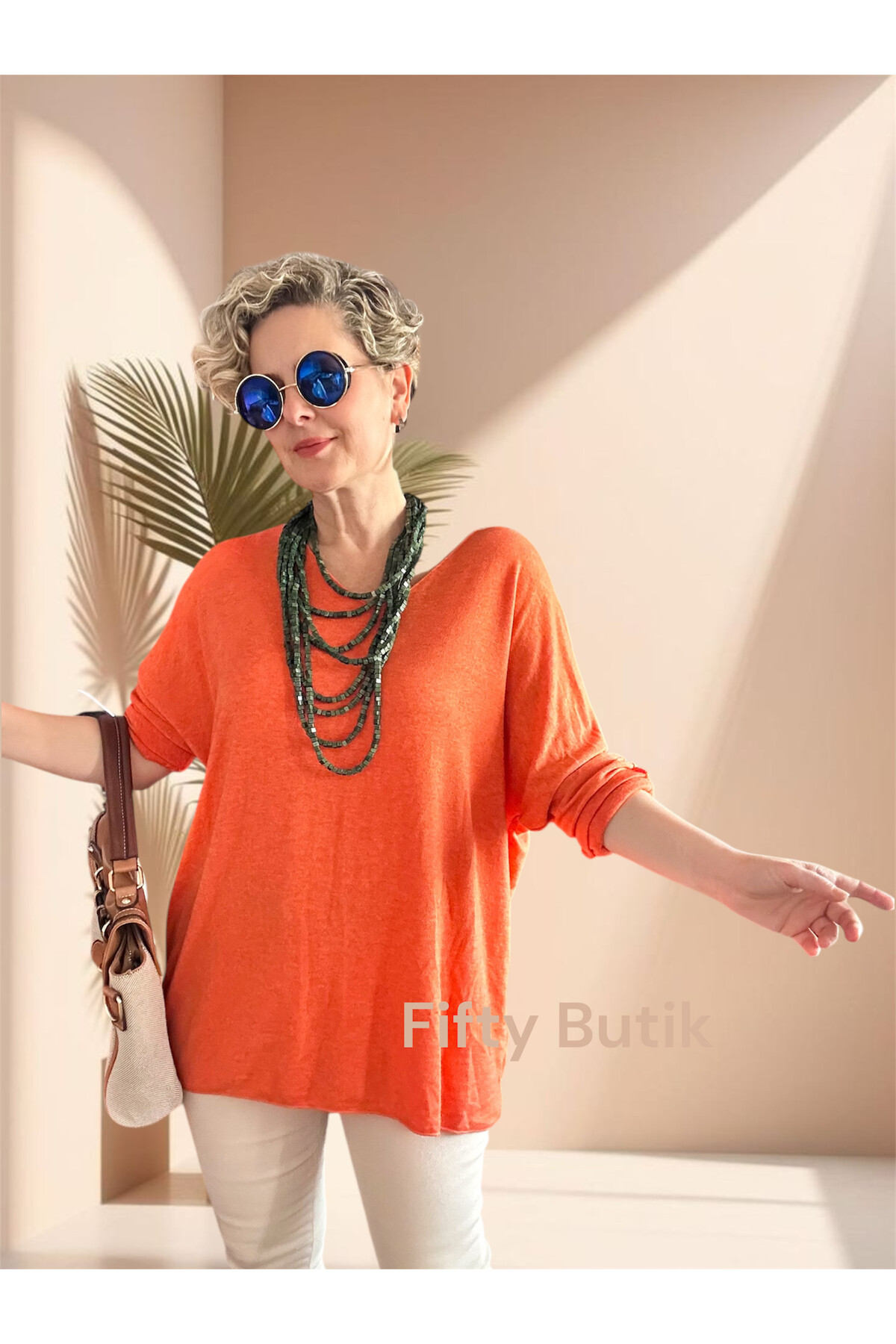 Nonna İthal V Yaka Tasarım Triko Yavruağzı