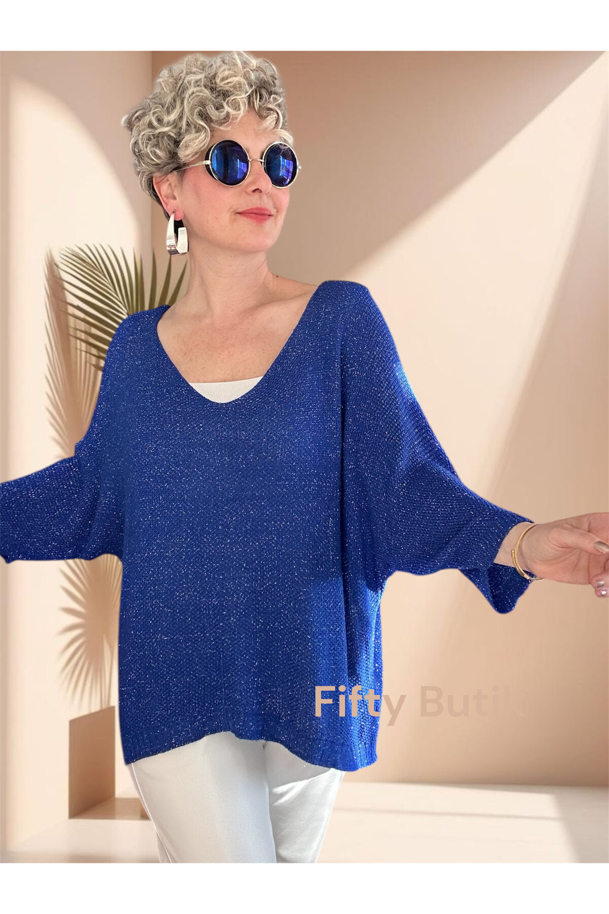 Otto İtalyan Sim Detay Triko Bluz Saks