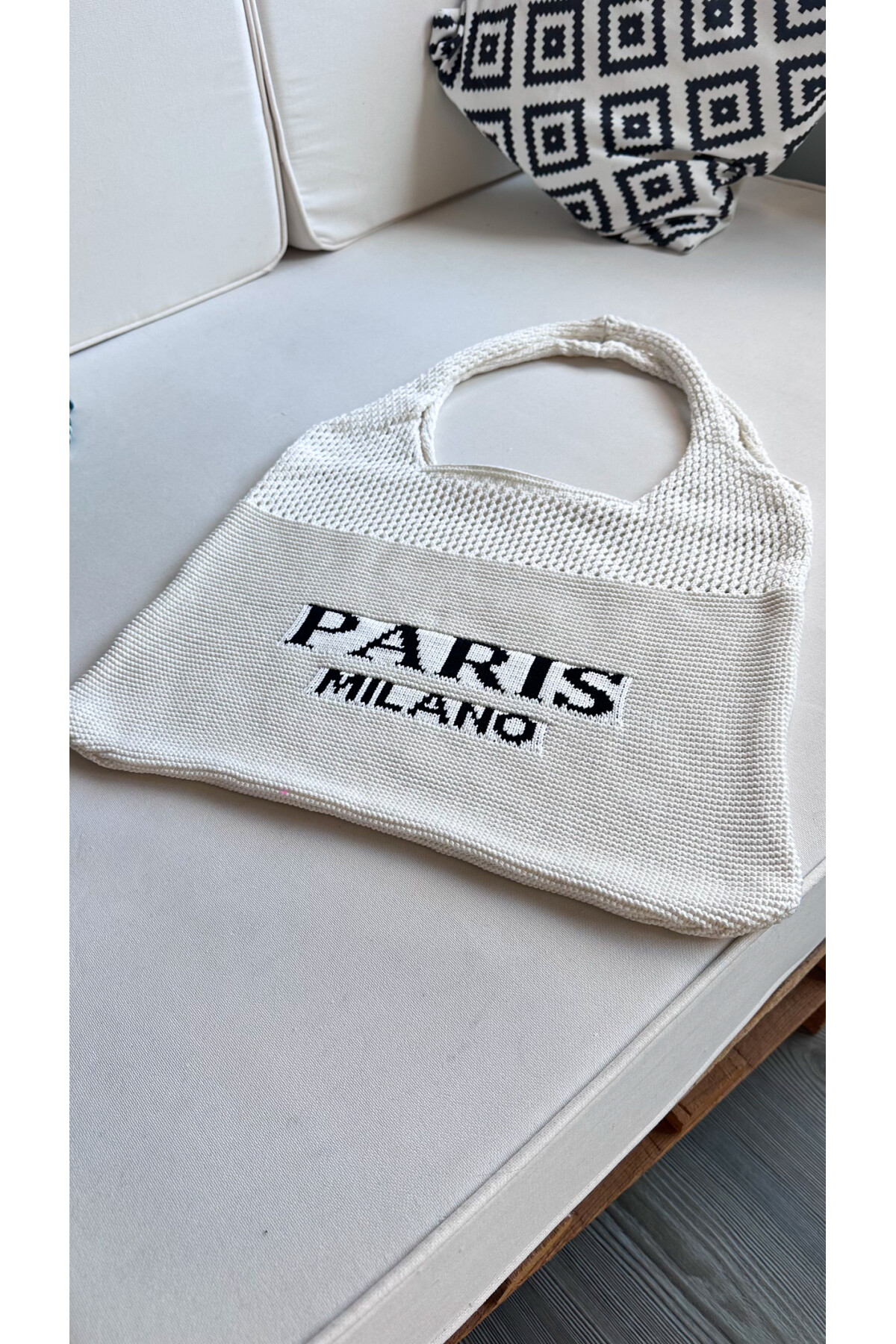 Premium İthal Örme Çanta Beige