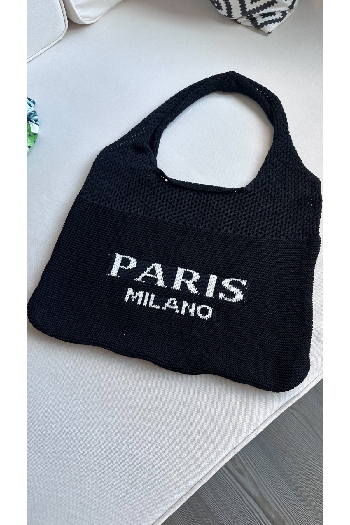 Premium İthal Örme Çanta Siyah