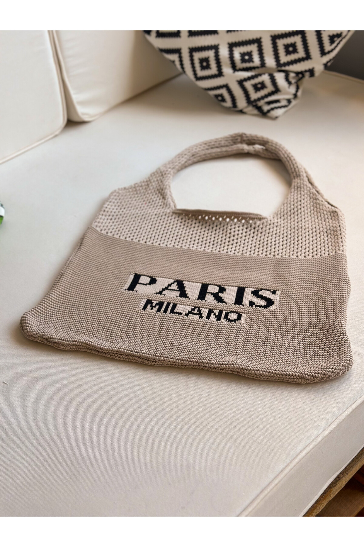 Premium İthal Örme Çanta Vizon