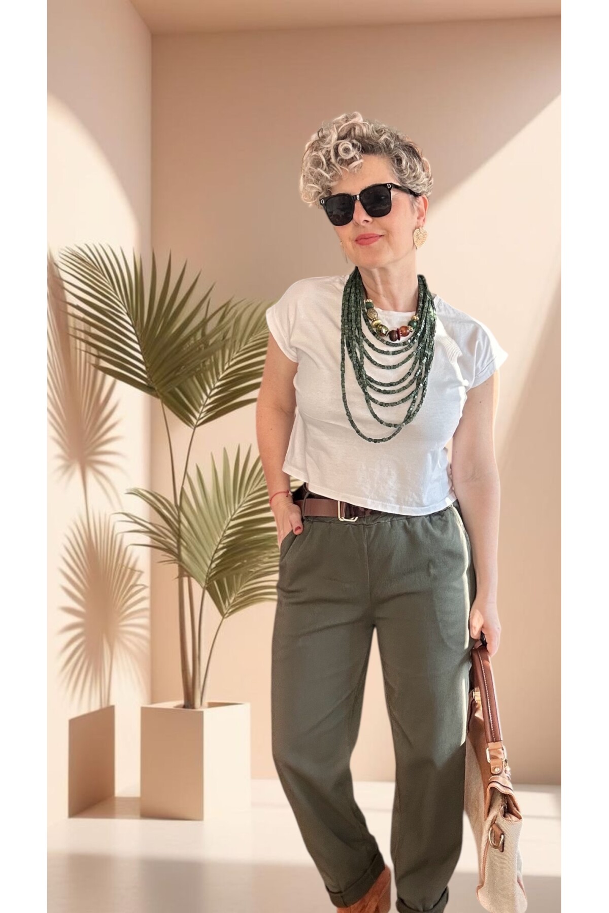 Premium Racci İtalyan Detay Kemerli Sihirli Pantolon Haki