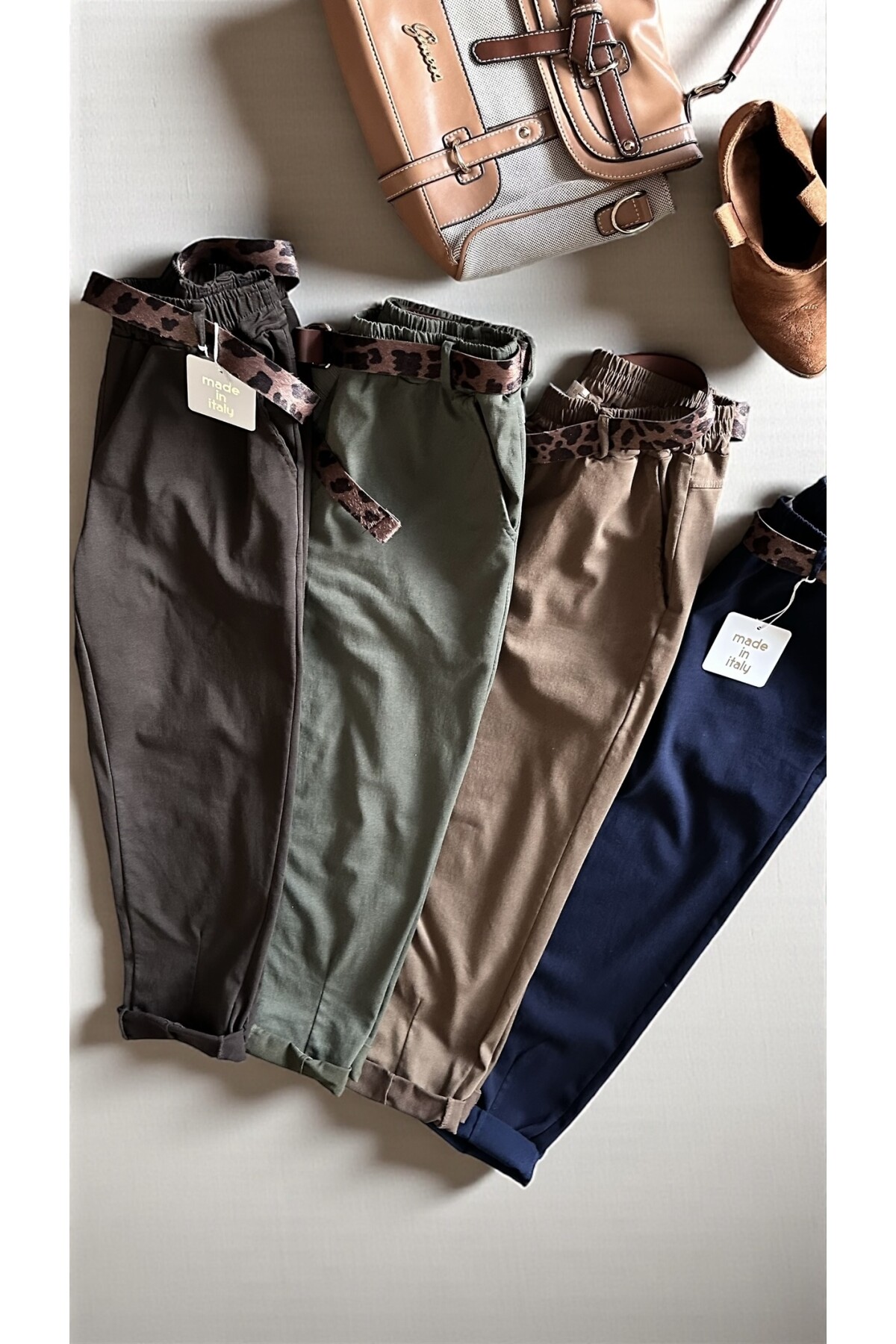 Premium Racci İtalyan Detay Kemerli Sihirli Pantolon Haki