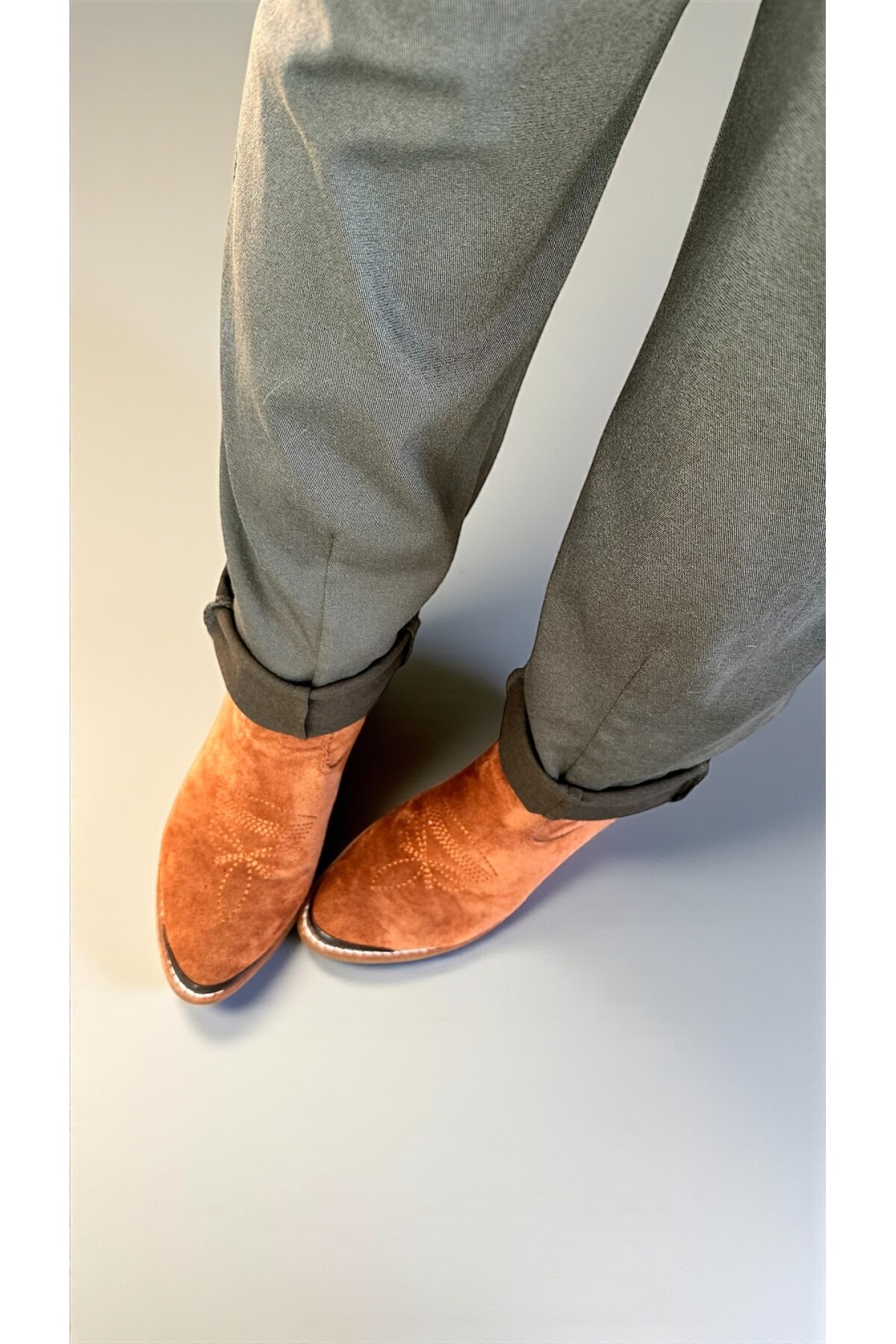 Premium Racci İtalyan Detay Kemerli Sihirli Pantolon Haki