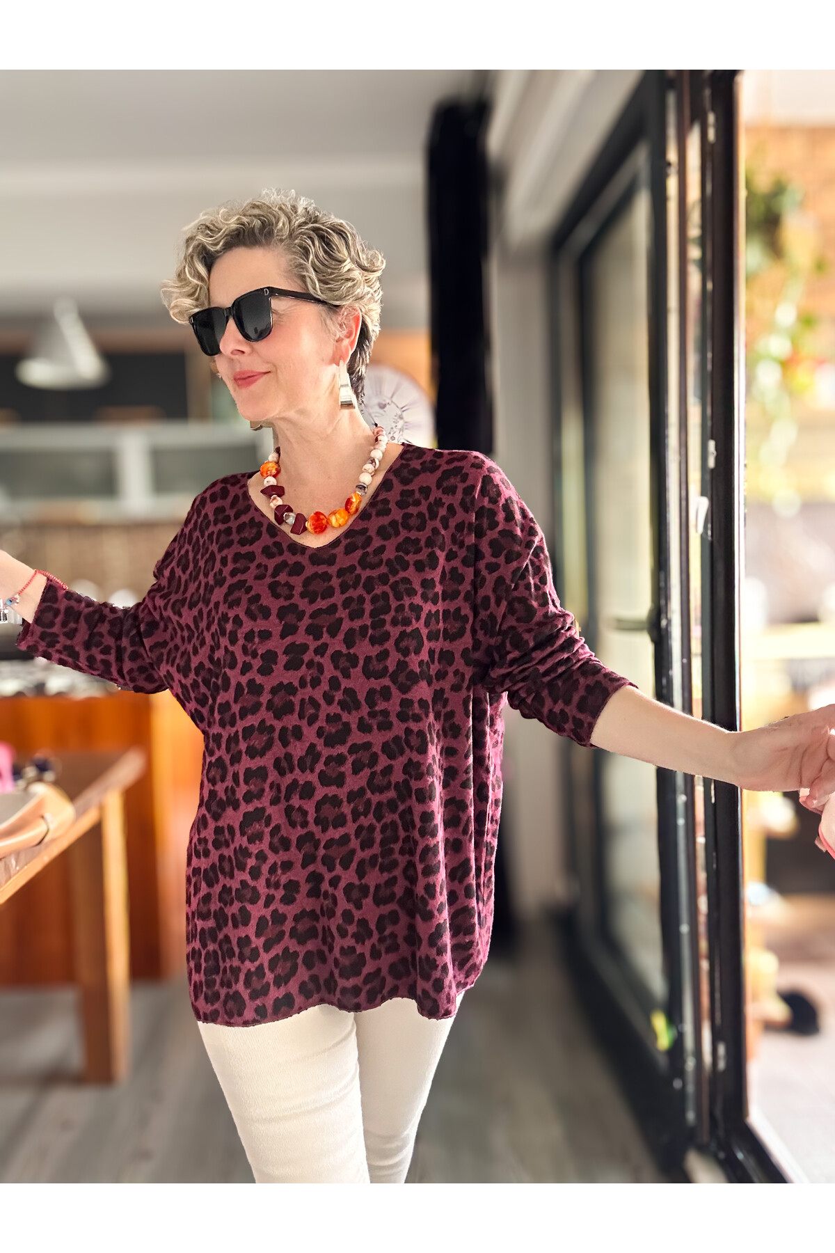 Virgin İtalyan V Yaka Desenli Triko Bordo