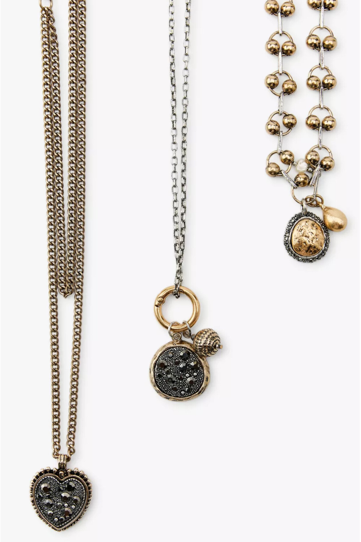 ZRA Modell Çoklu Silver Gold  Kolye