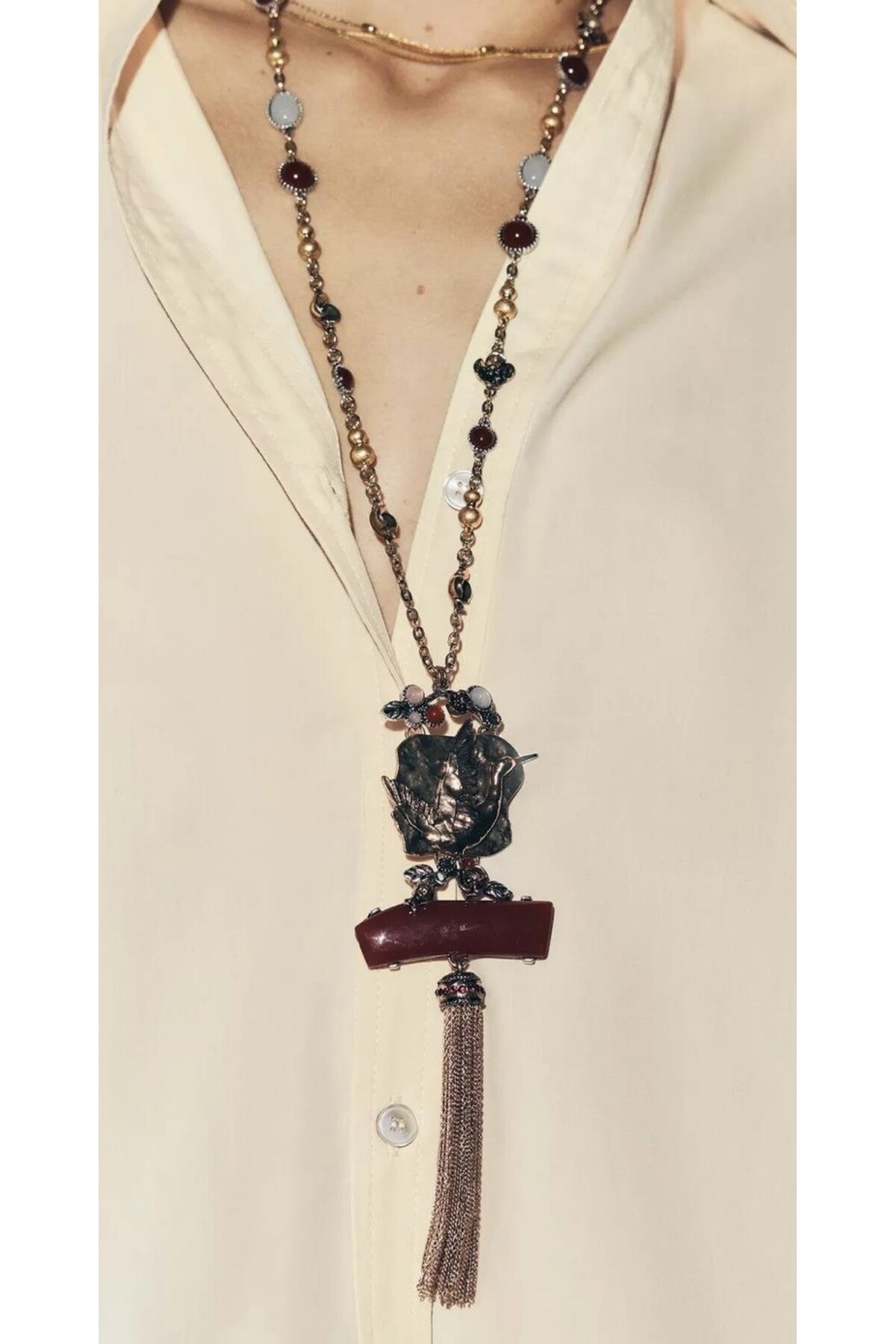 ZRA Modell Wesh Çoklu Silver Gold  Kolye