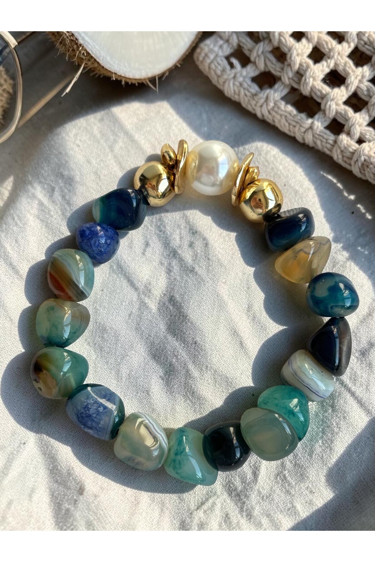 Akik Doğal Taş Etnik Bileklik