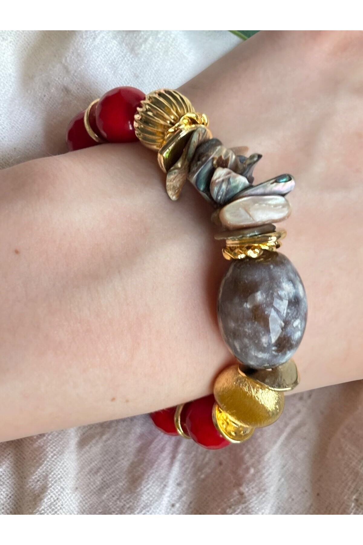 Bodrum Cam Taş Renal Boncuk Bilezik