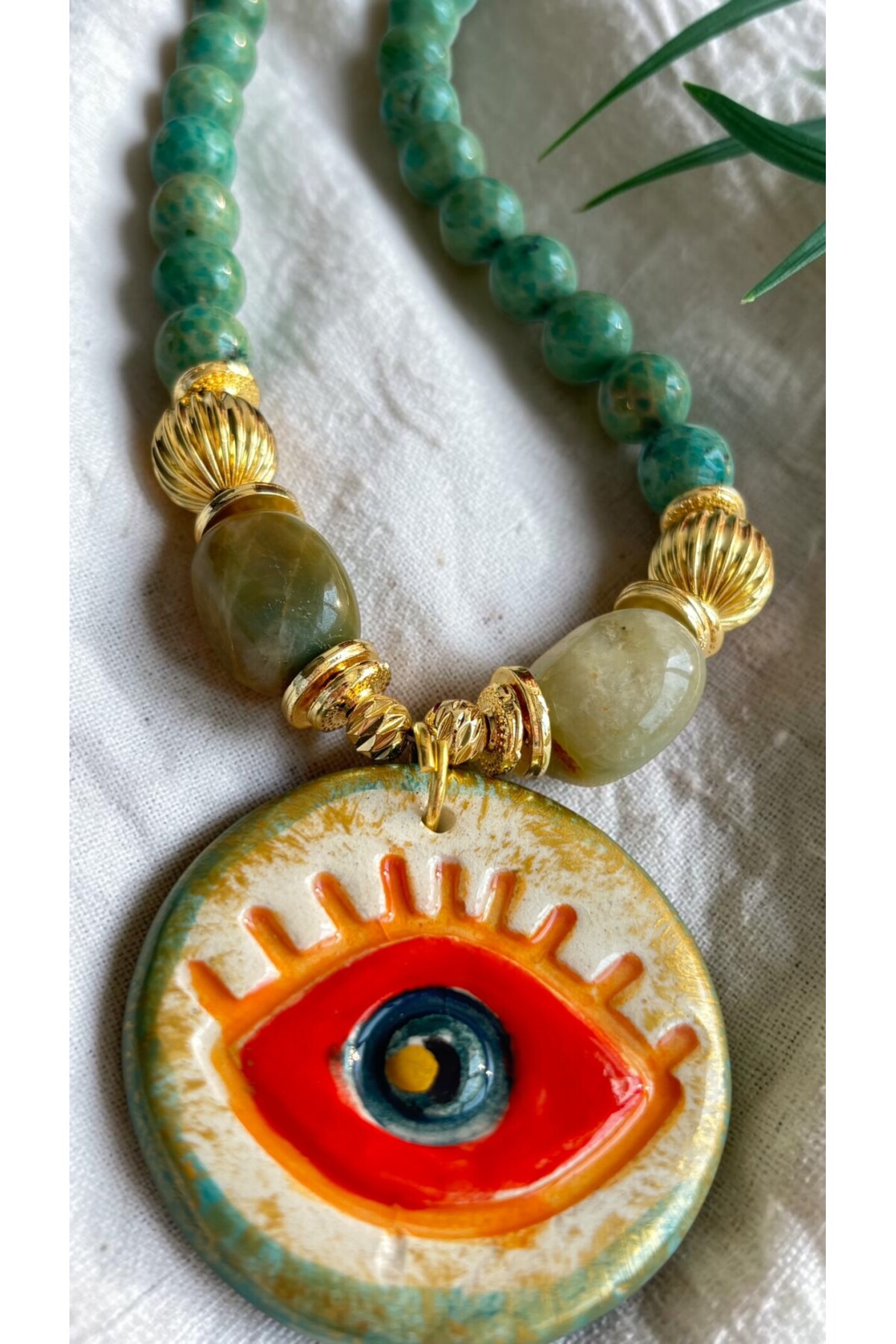 Bodrum Cam Yeşim Etnik Kolye