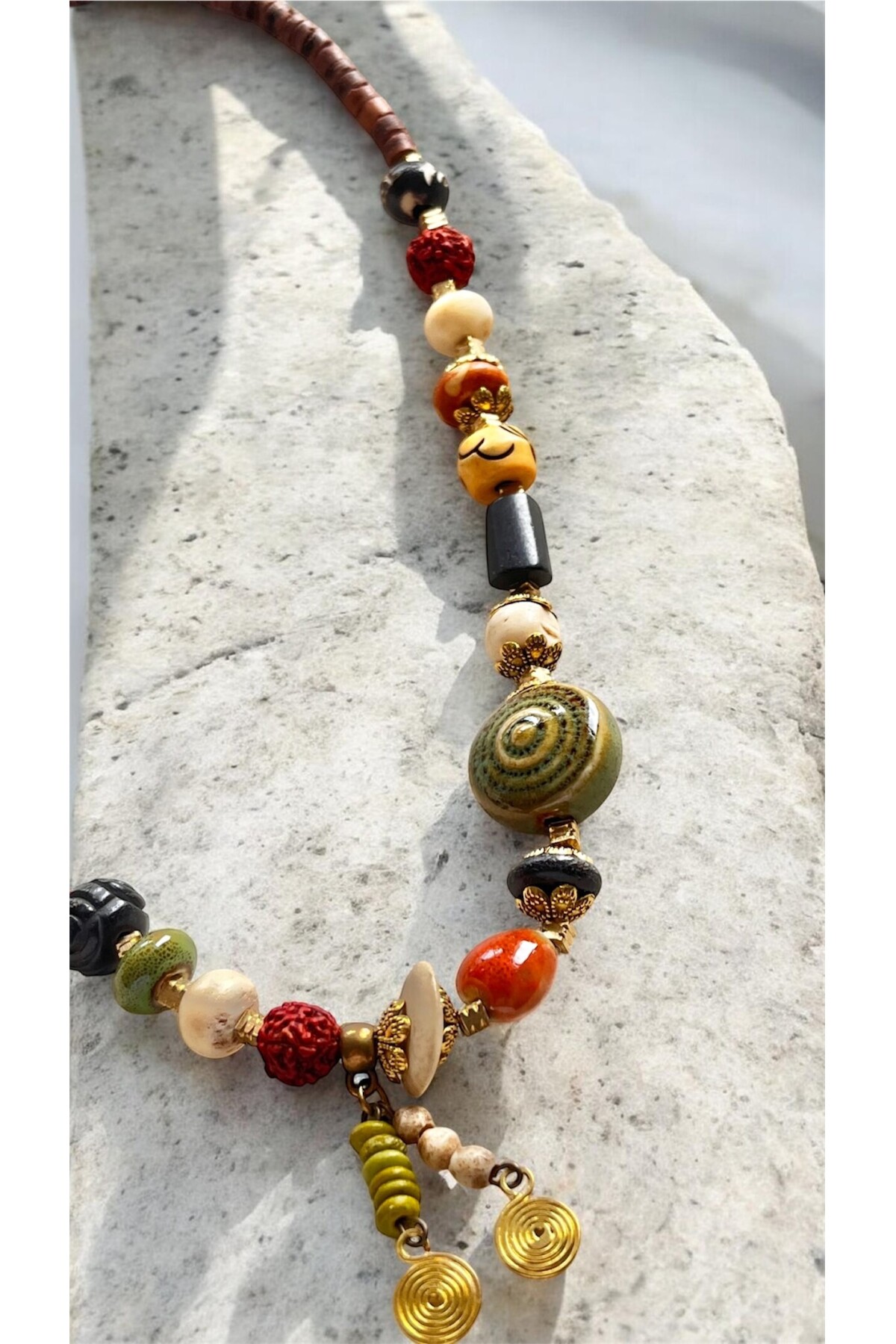 Estera Etnik Doğal Taş Kolye