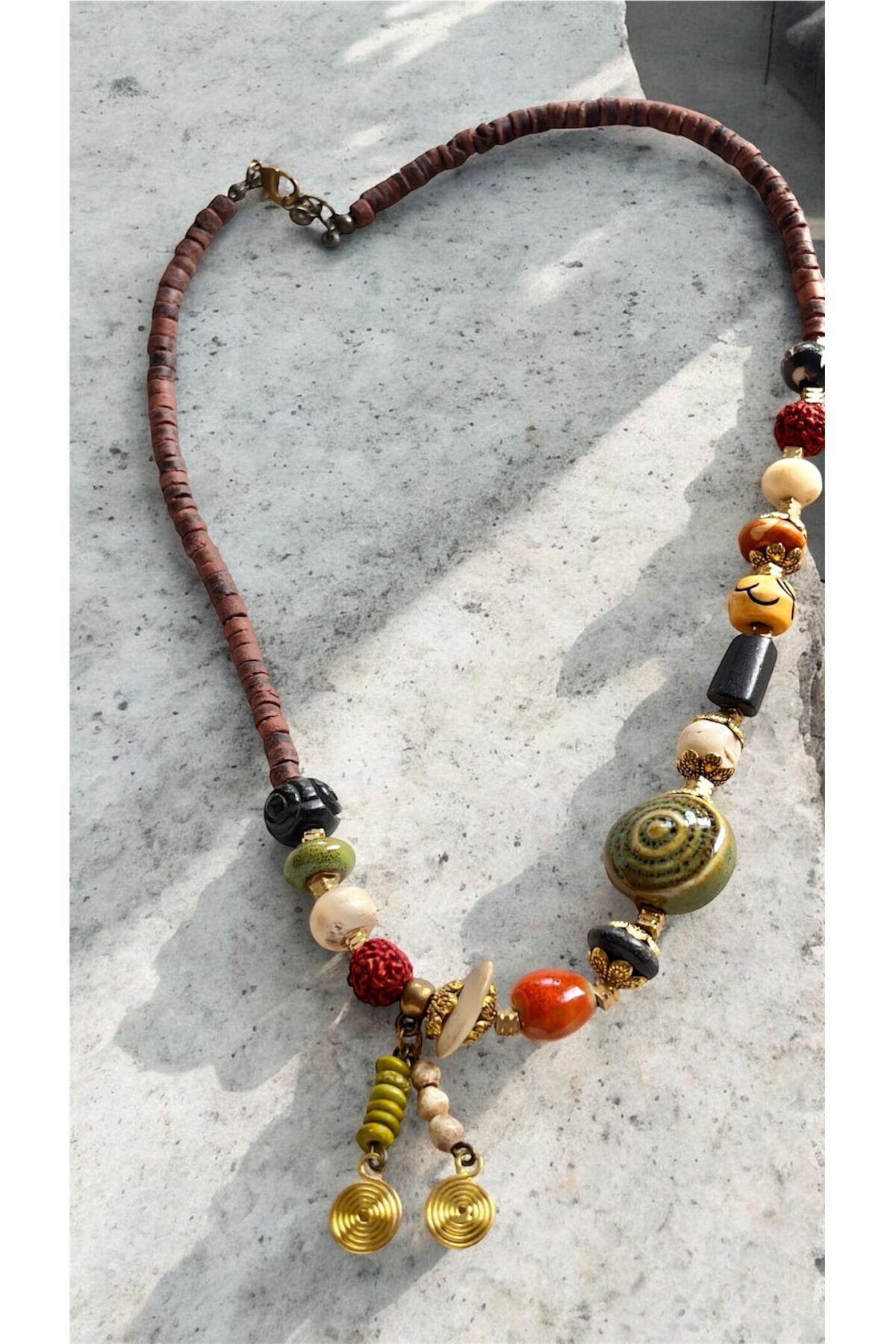 Estera Etnik Doğal Taş Kolye