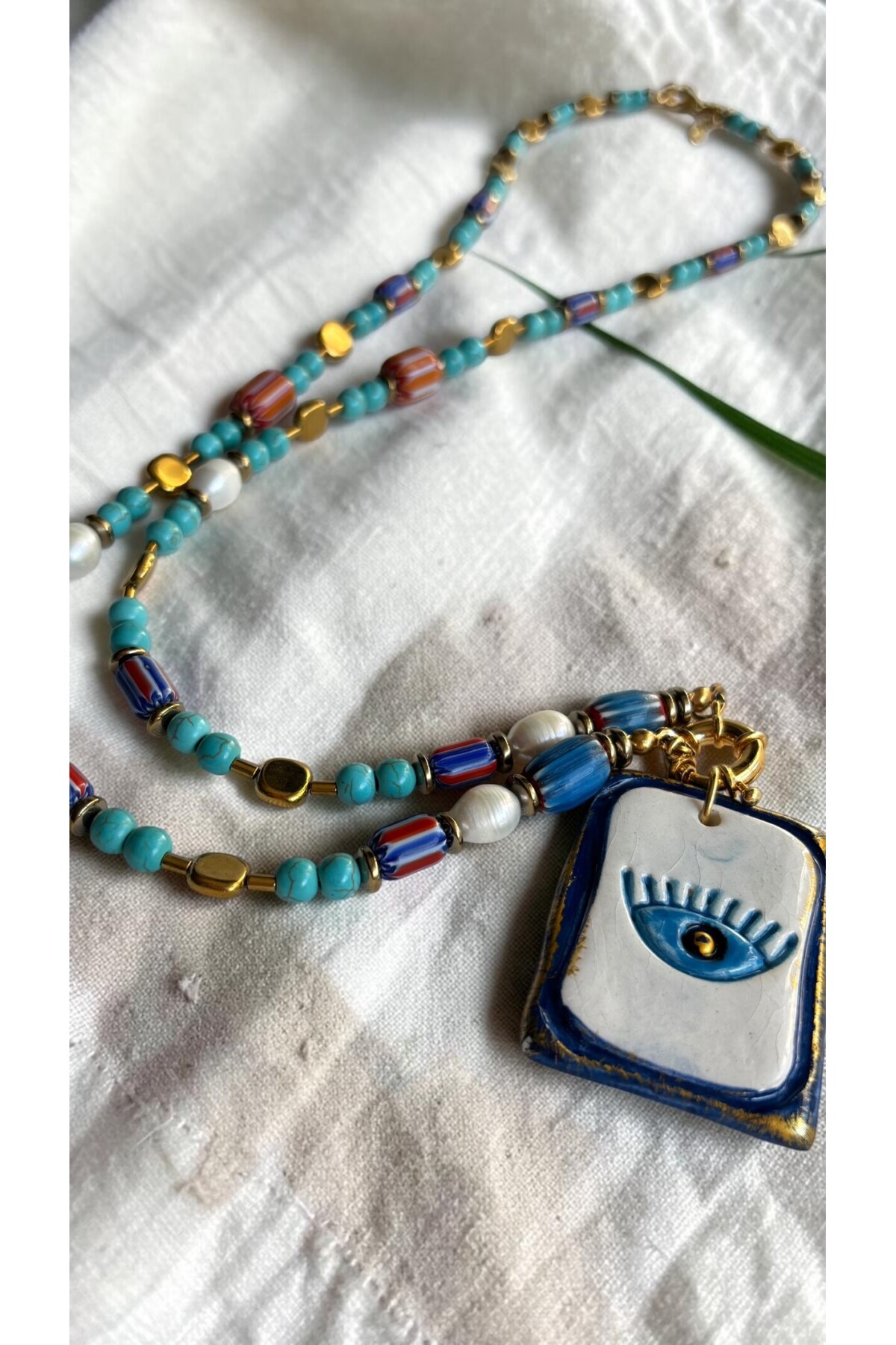 Helıvna Bodrum Cam Etnik Kolye