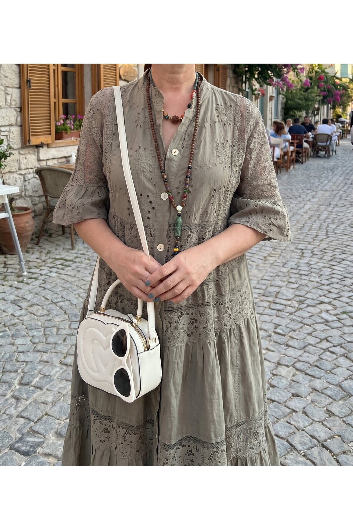 Nessi İtalyan Brode Gömlek Elbise Fango