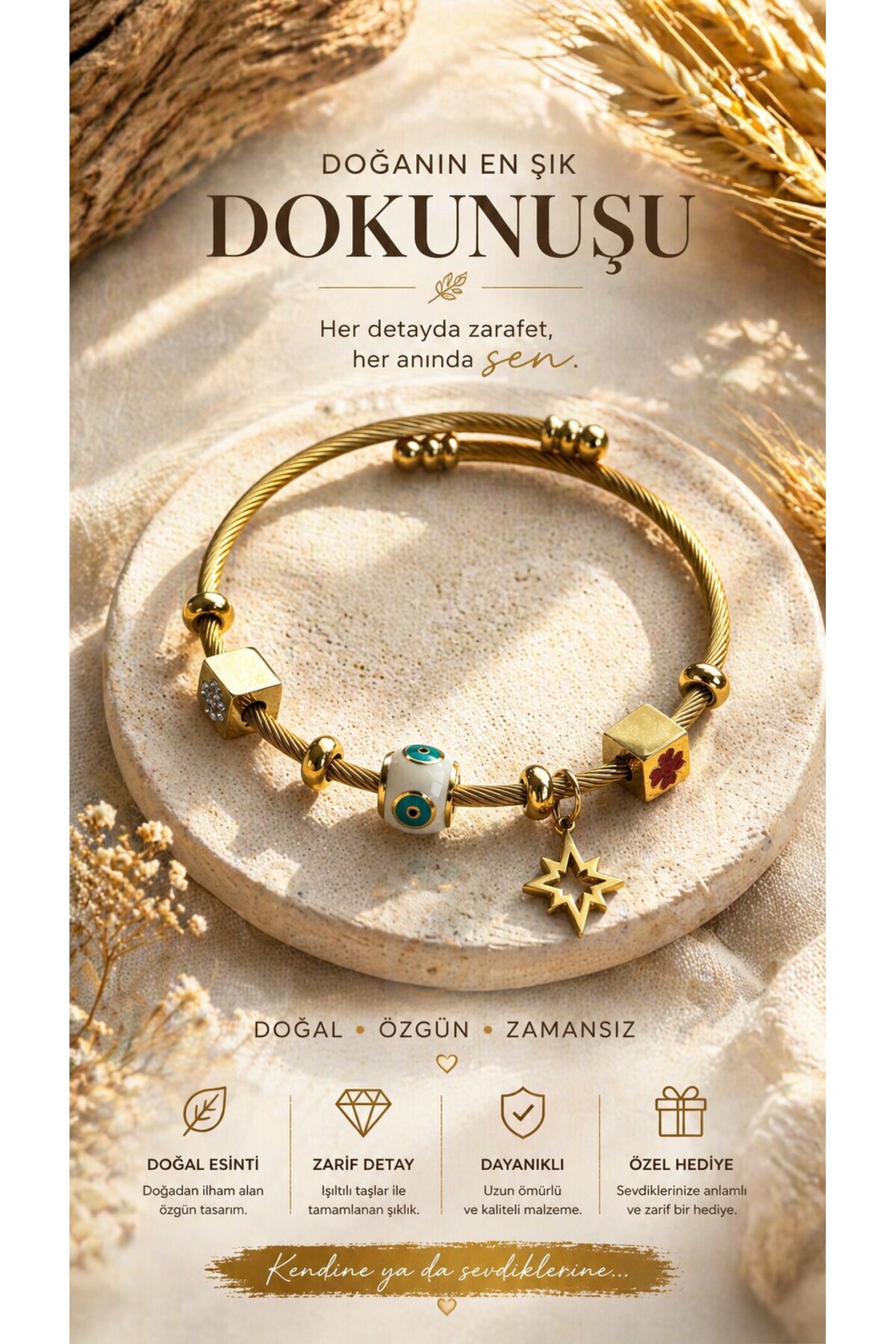 Sattera Gold And Silver Çelik Bileklik