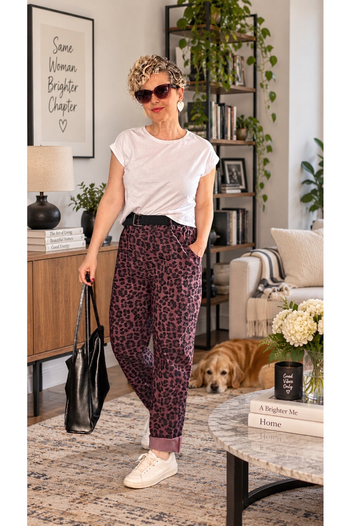 Senly İtalyan Leopar Kemerli Pantolon Bordo