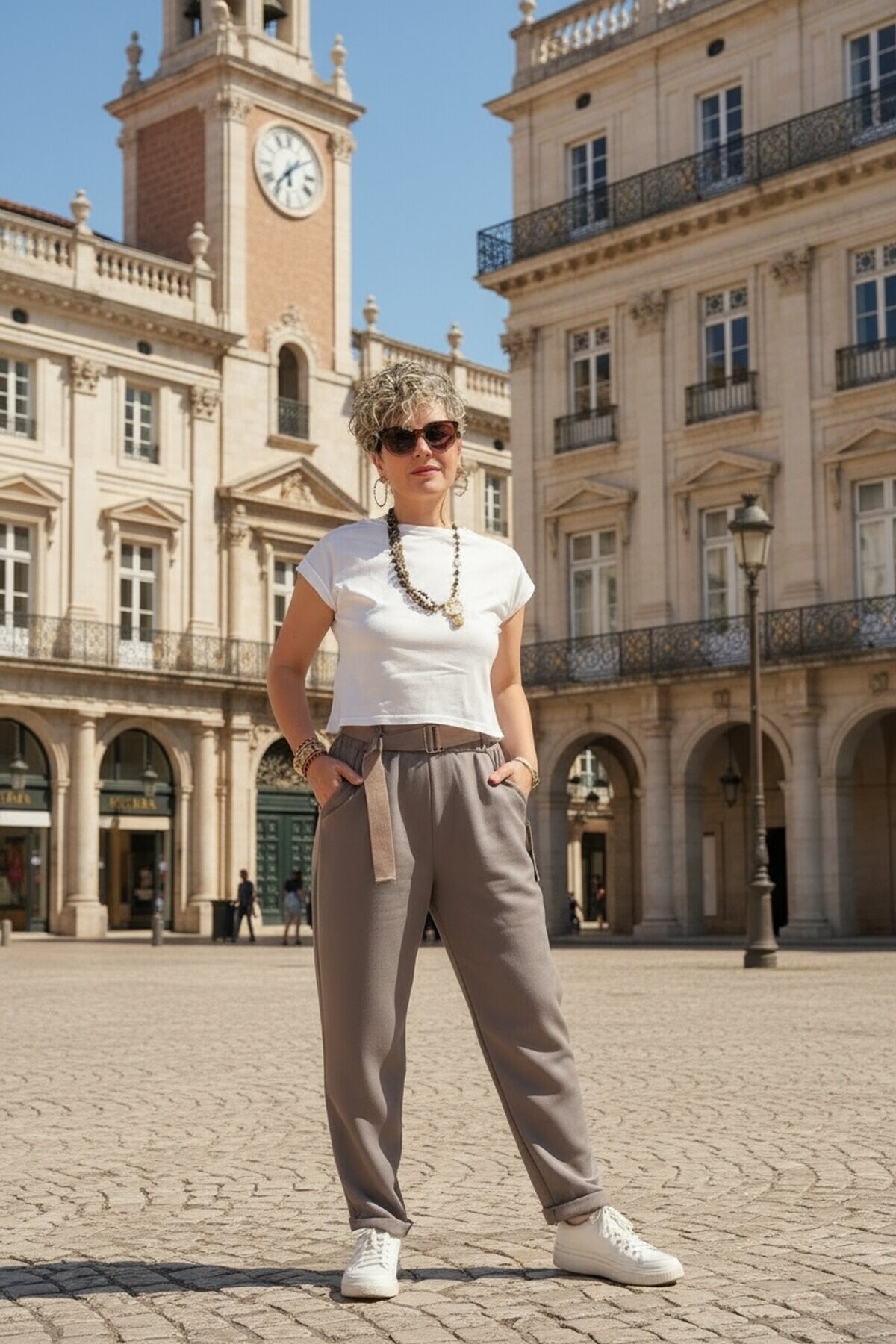 Solle İtalyan Modal Kemerli Havuç Pantolon Fango