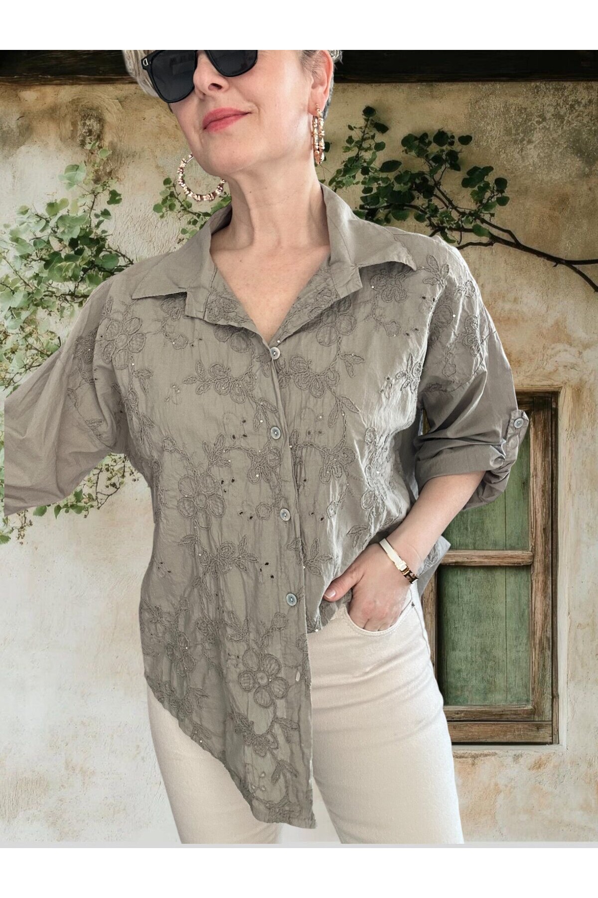 Taffi İtalyan Fisto Pul Detay Gömlek Fango