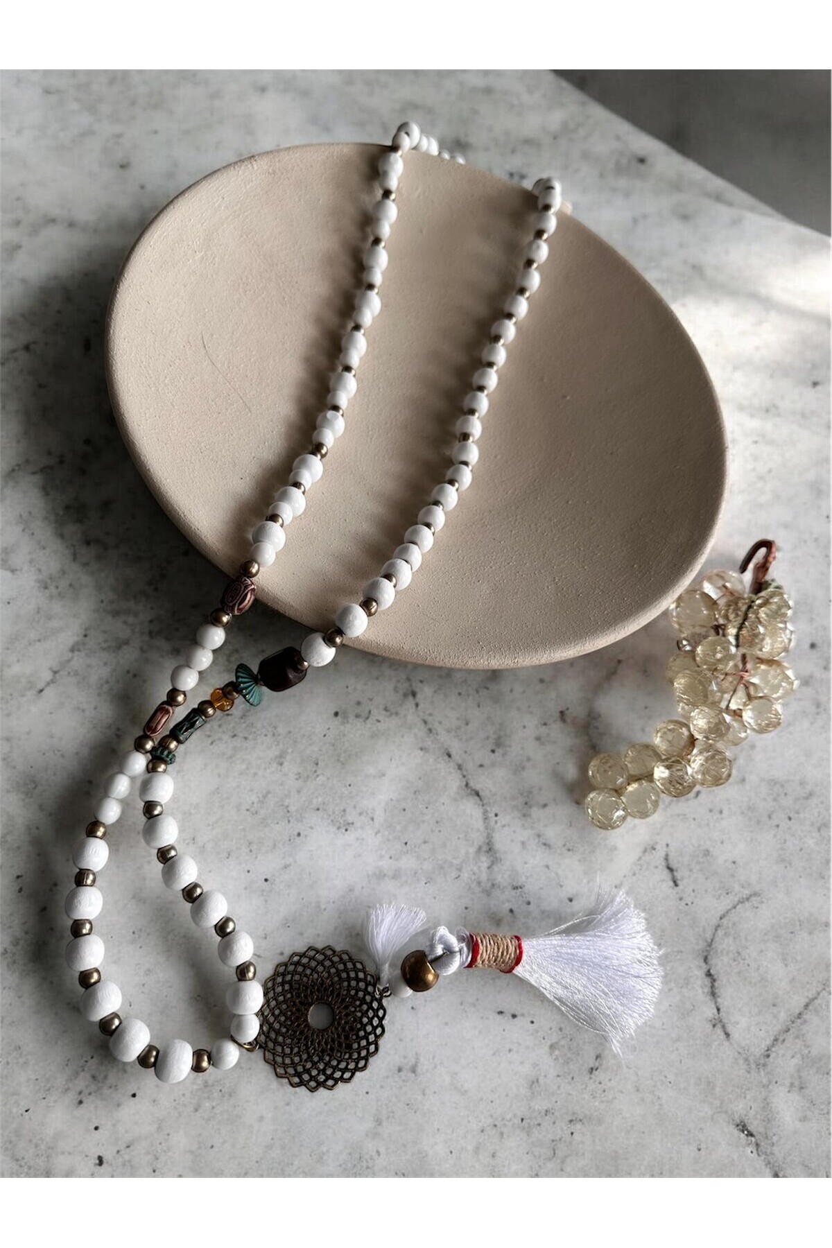 Vereno Beyaz Tahta Tasarım Kolye