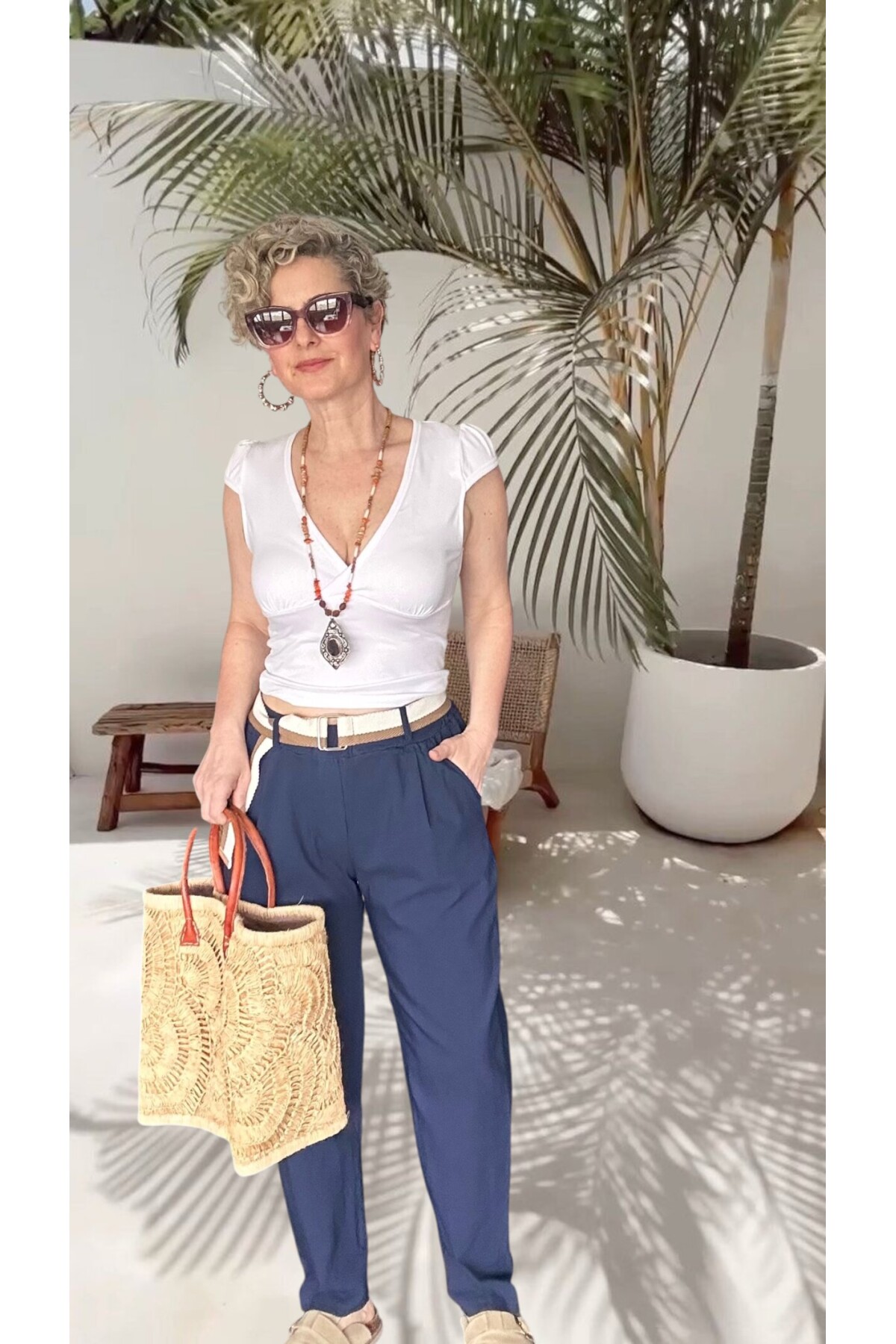 Vicco İtalyan Balon Kemerli Pantolon Lacivert