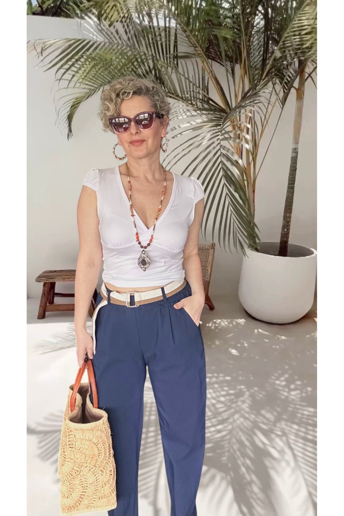 Vicco İtalyan Balon Kemerli Pantolon Lacivert