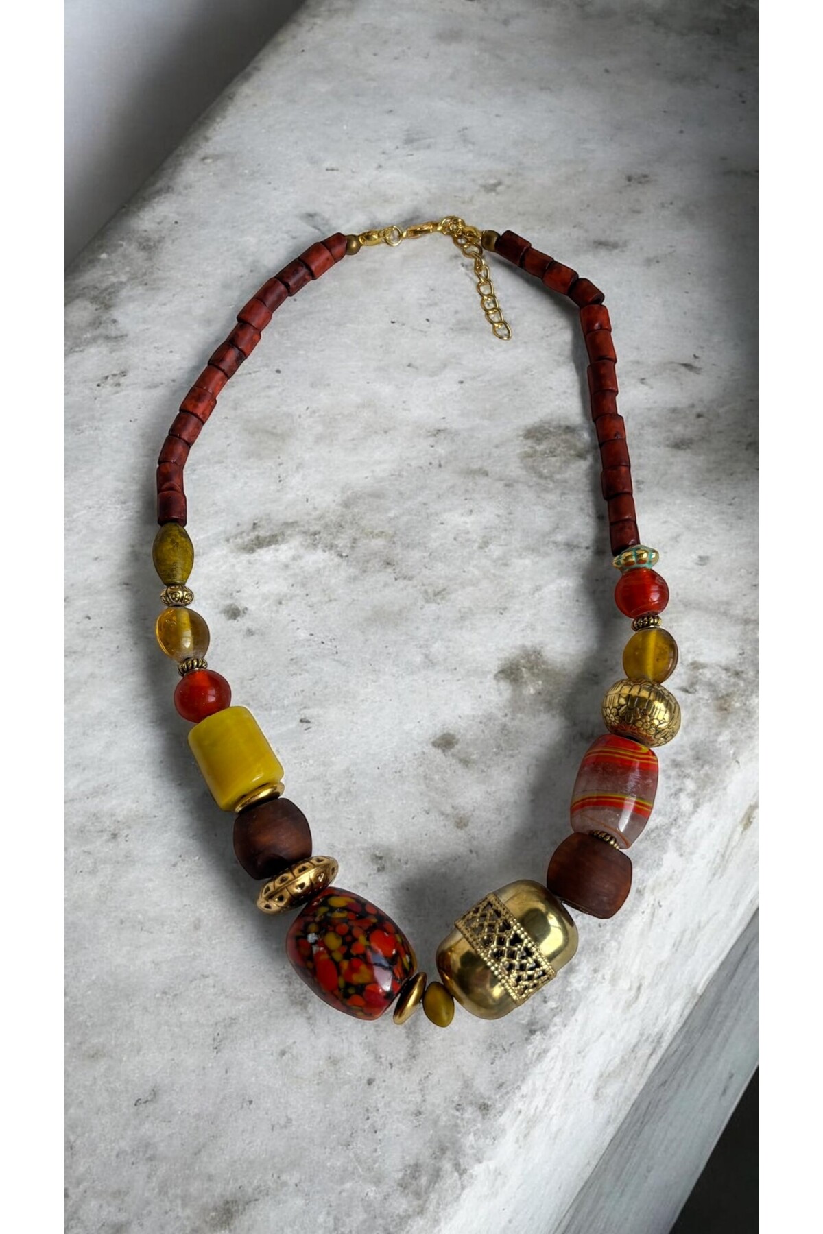 Wısh Cam Taş Etnik Kolye