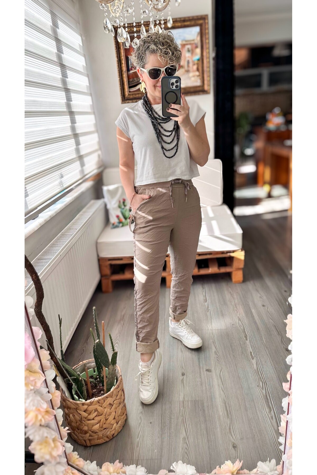 Felisa  İtalyan Sihirli Zımba Detay Pantalon Fango