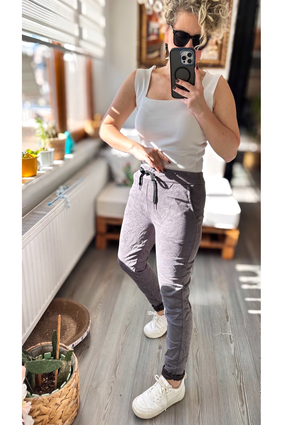 Fondo İtalyan Sihirli Süet Pantolon Grey