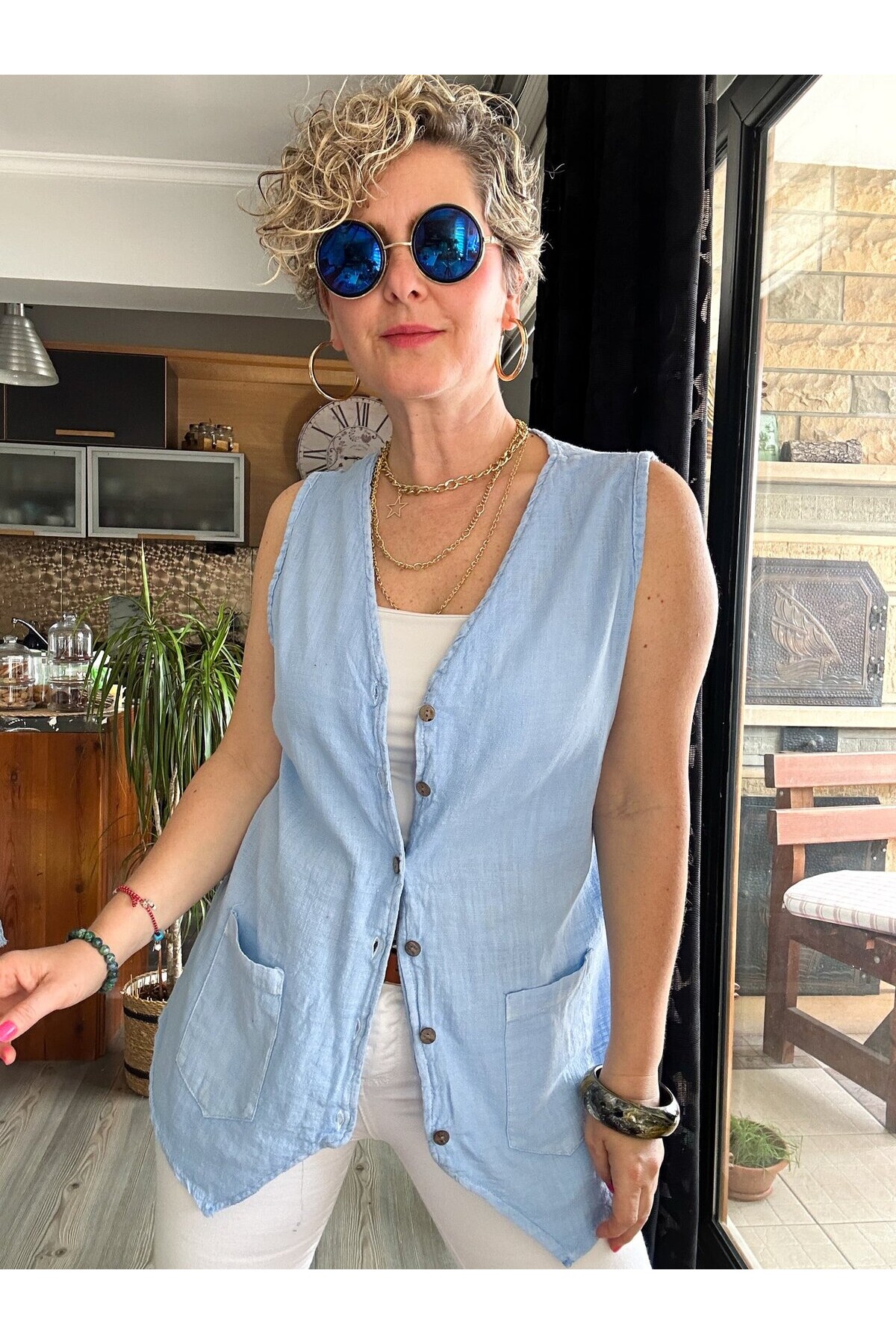 Nepa Tasarım Bluz Yelek Bebe Mavi