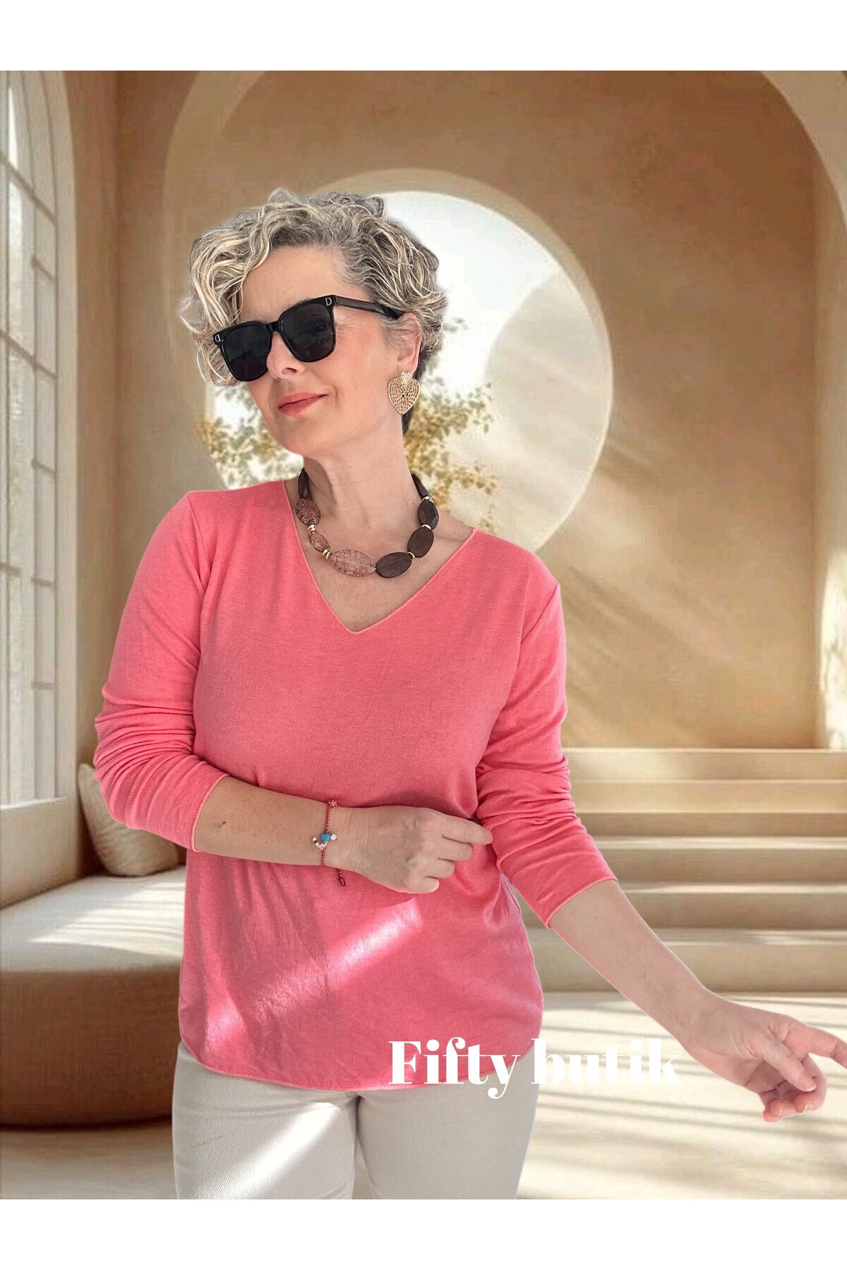 Zanna İtalyan V Yaka Triko Pudra