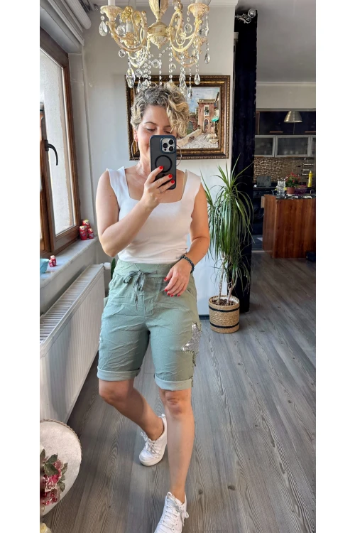 Matta İtalyan Yıldızlı Şort  Haki