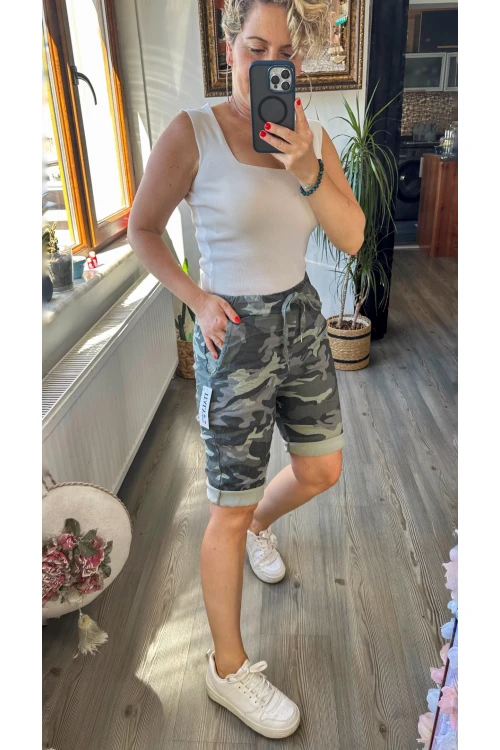 Vito İtalyan Kamuflaj Haki Yeşil Şort