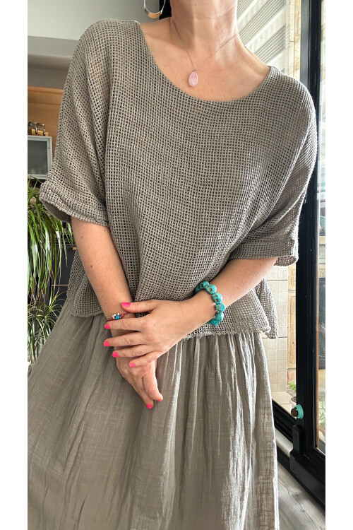 Abitare İtalyan Fisto File Detay Vip Elbise Vizon