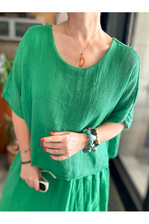 Abitare İtalyan Fisto File Detay Vip Elbise Yeşil