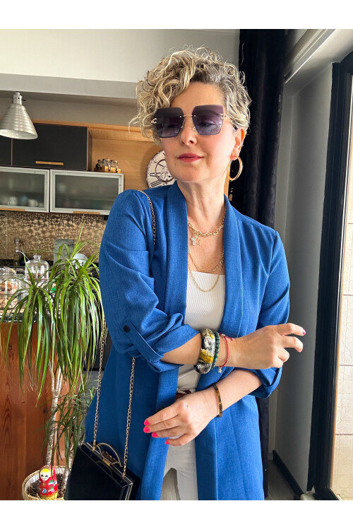 Cassido Kol Detay Zara Model Ceket Mavi