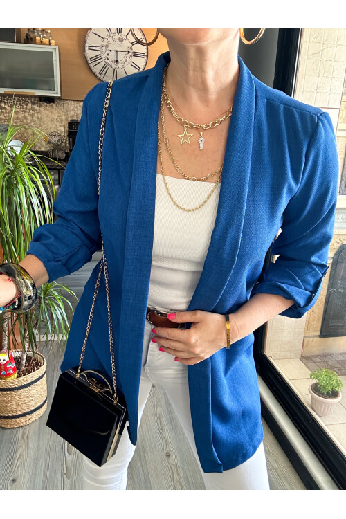 Cassido Kol Detay Zara Model Ceket Mavi