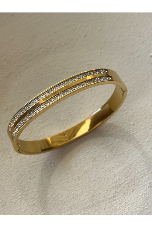 İki Sıra Diamond Çelik Bileklik