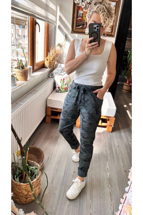 Lazza İtalyan Sihirli Kamuflaj Pantolon Gri