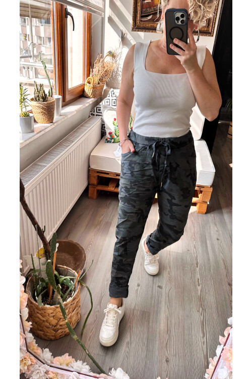 Lazza İtalyan Sihirli Kamuflaj Pantolon Gri