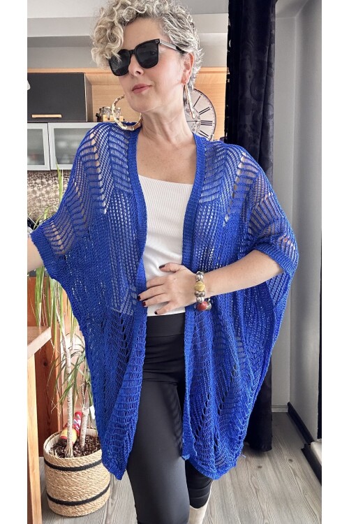 Misa Ajurlu İthal Lase Hırka Mavi